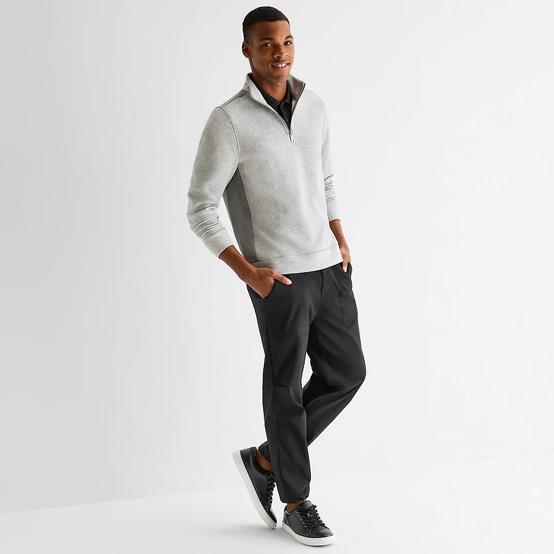 Stylus Mens High Neck Long Sleeve Quarter-Zip Pullover