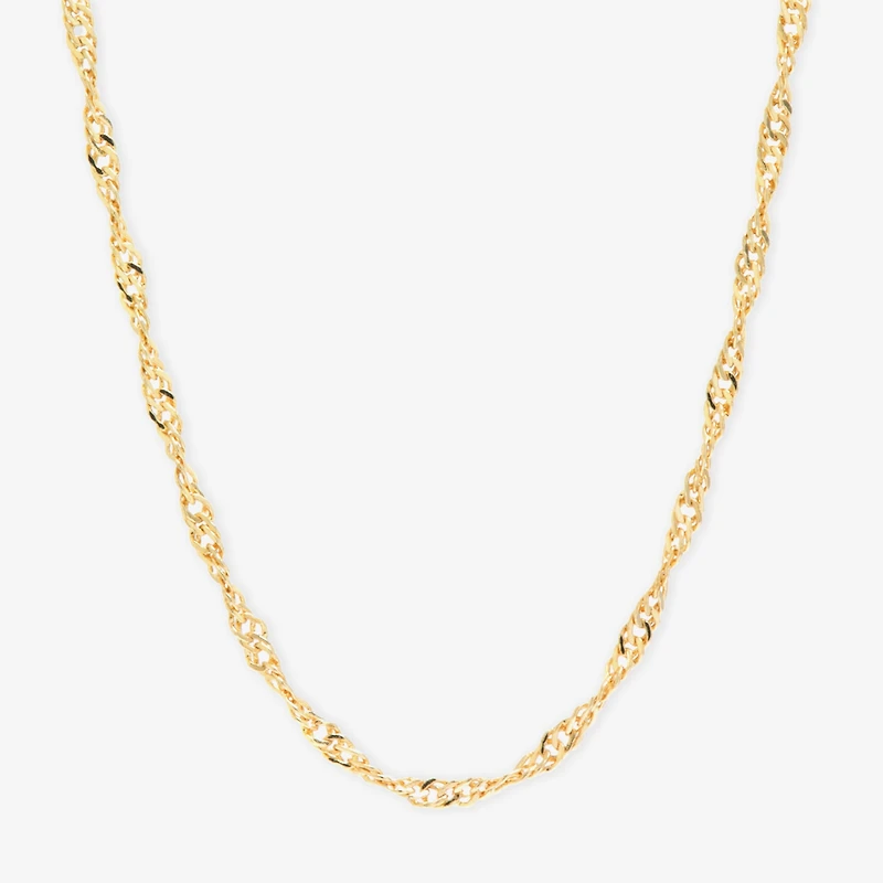 Silver Reflections 24K Gold Over Brass 18-24" Chain Necklace