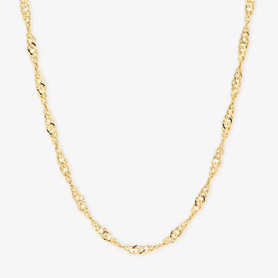 Silver Reflections 24K Gold Over Brass 18-24" Chain Necklace