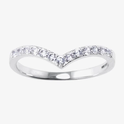 Sparkle Allure Womens Crystal Pure Silver Over Brass Band