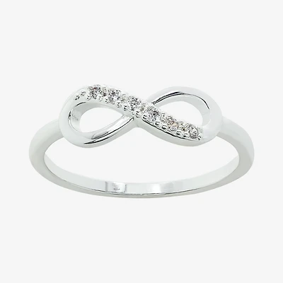 Sparkle Allure Womens 2MM White Cubic Zirconia Pure Silver Over Brass Hypoallergenic Band
