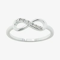 Sparkle Allure Womens 2MM White Cubic Zirconia Pure Silver Over Brass Hypoallergenic Band