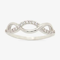 Sparkle Allure Womens White Cubic Zirconia Pure Silver Over Brass Hypoallergenic Band