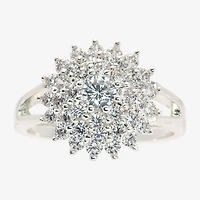 Sparkle Allure Womens White Cubic Zirconia Pure Silver Over Brass Hypoallergenic Cocktail Ring