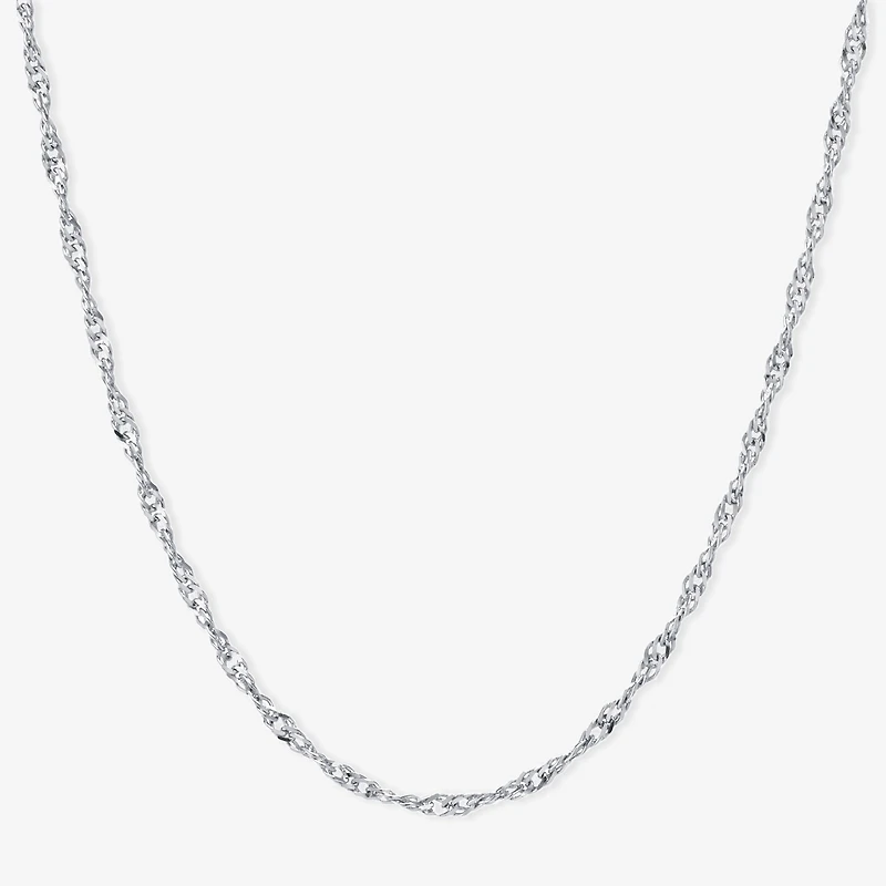 Silver Treasures Made Italy Sterling 16-30" Twist Chain Necklace