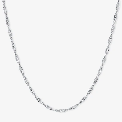 Silver Treasures Made Italy Sterling 16-30" Twist Chain Necklace