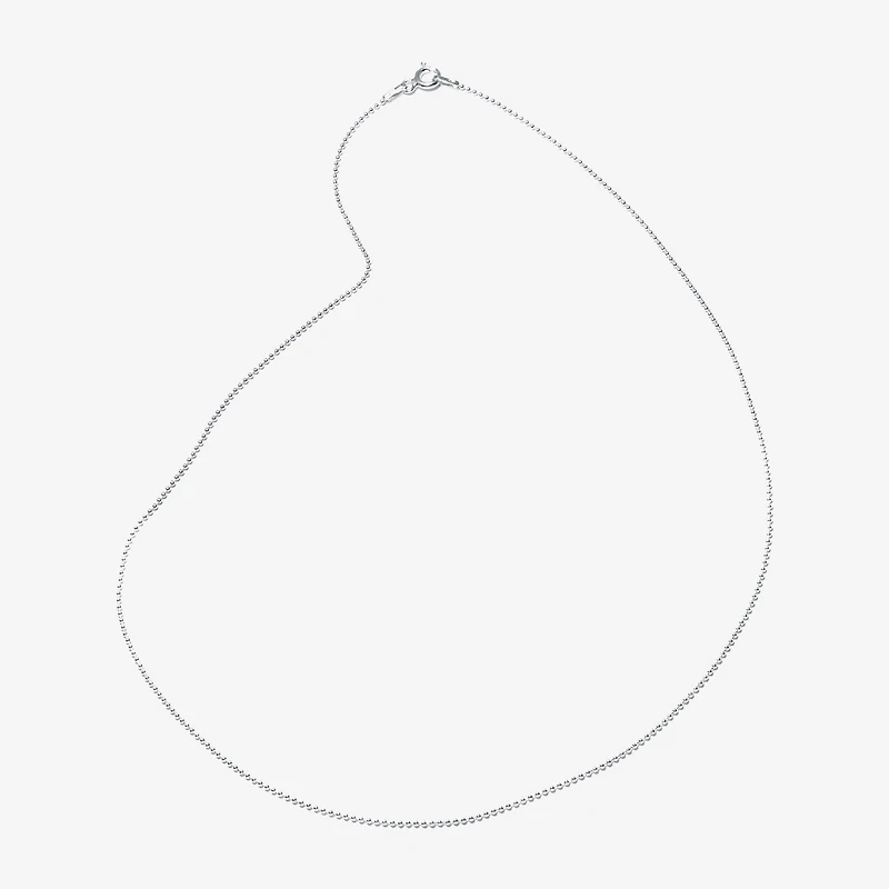 Silver Treasures Made In Italy Womens Sterling Silver 16 Inch Bead Chain Necklace