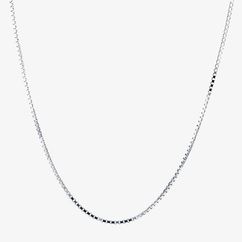 Silver Treasures Made Italy Sterling 16-30" Box Chain Necklace