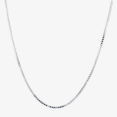 Silver Treasures Made Italy Sterling 16-30" Box Chain Necklace