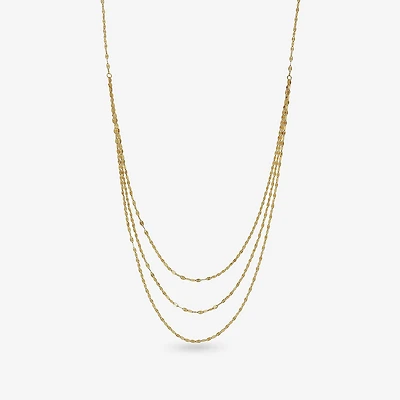 Gold Addiction Womens 14K Gold 17 Inch Link Necklace