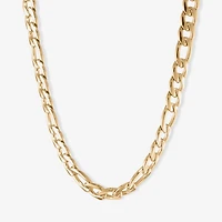 Mens Stainless Steel & Gold-Tone IP 22" 11mm Figaro Chain