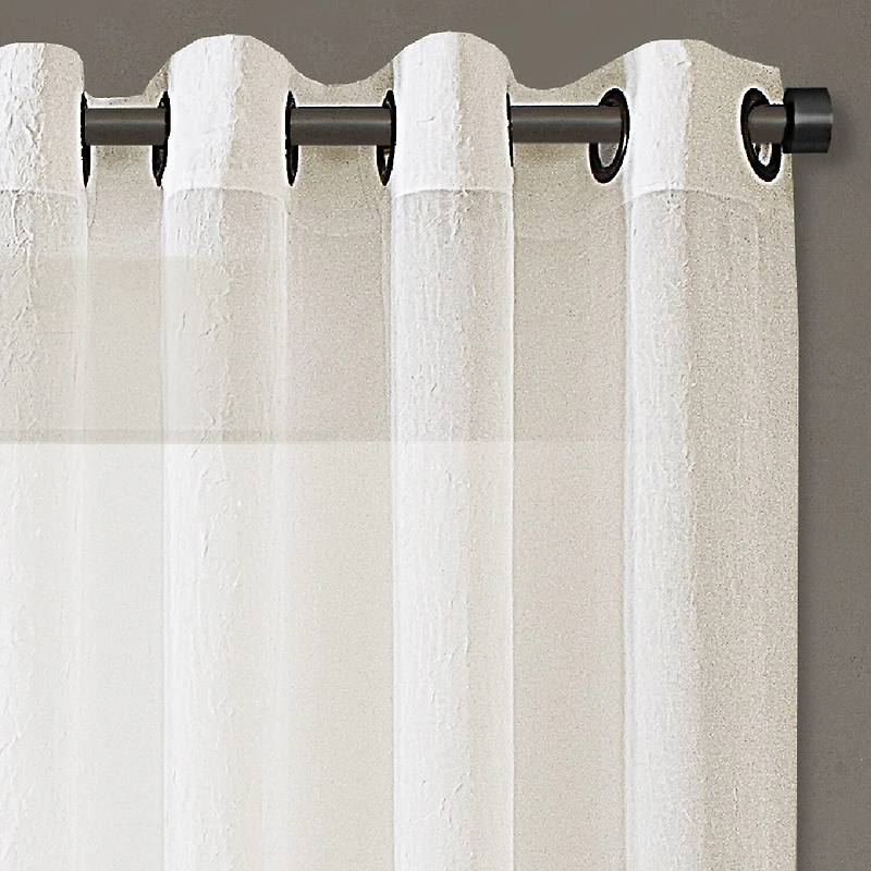 Regal Home Crushed Voile Solid Grommet Top Sheer Single Curtain Panel