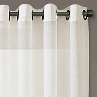 Regal Home Crushed Voile Solid Grommet Top Sheer Single Curtain Panel