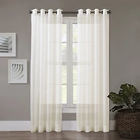Regal Home Crushed Voile Solid Grommet Top Sheer Single Curtain Panel