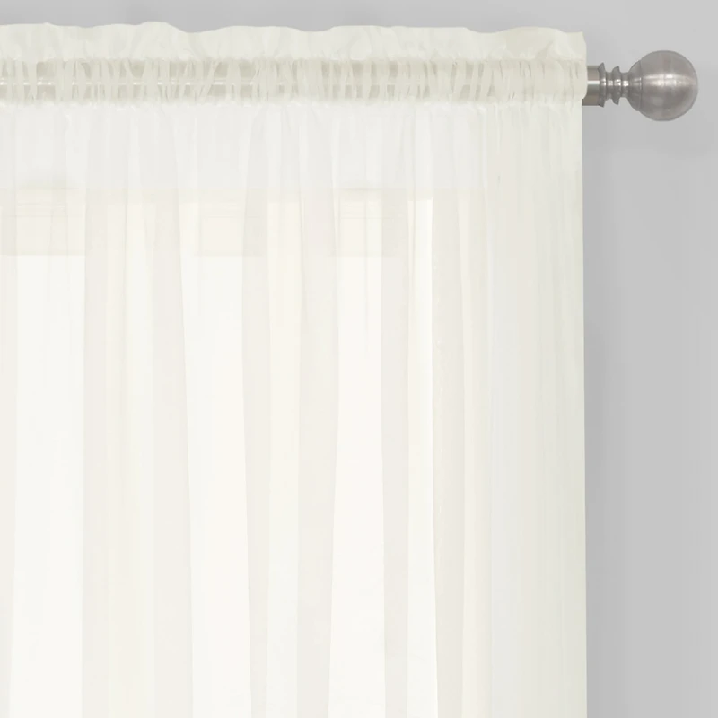 Regal Home Solid Voile Rod Pocket Sheer Single Curtain Panel