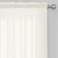 Regal Home Solid Voile Rod Pocket Sheer Single Curtain Panel
