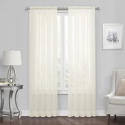 Regal Home Solid Voile Rod Pocket Sheer Single Curtain Panel