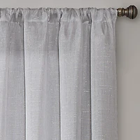 Regal Home Lombardi Solid Metallic Rod Pocket Sheer Single Curtain Panel