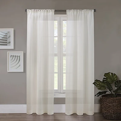 Regal Home Meadow Solid Rod Pocket Sheer Single Curtain Panel
