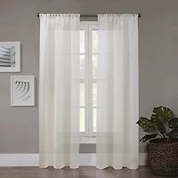 Regal Home Meadow Solid Rod Pocket Sheer Single Curtain Panel