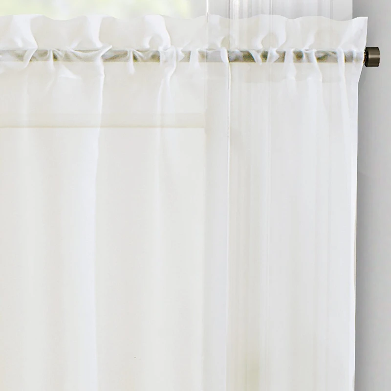 Regal Home Voile Solid 2-pc. Rod Pocket Window Tier