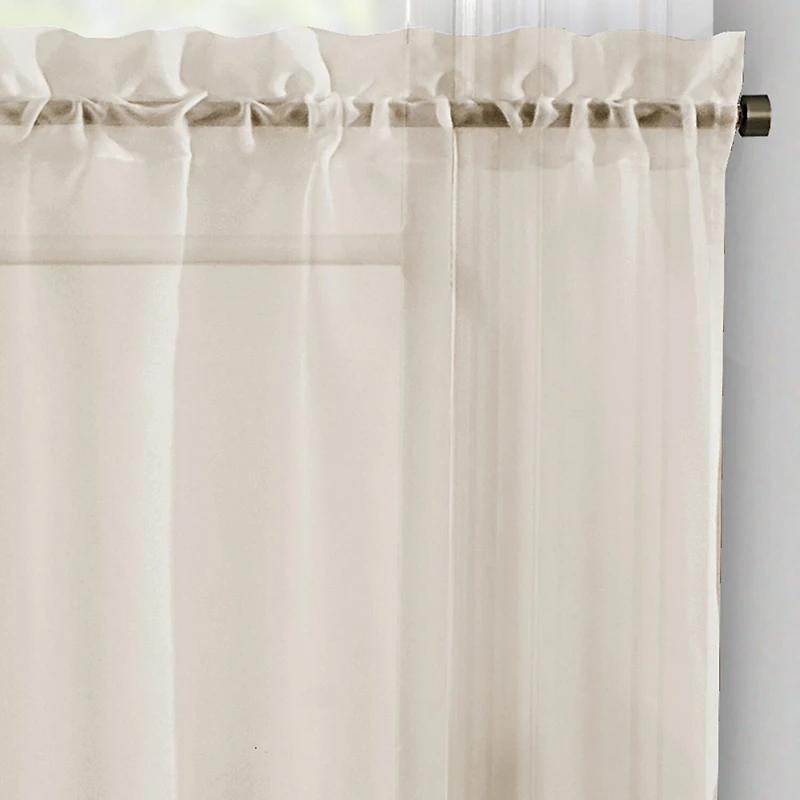 Regal Home Voile Solid 2-pc. Rod Pocket Window Tier