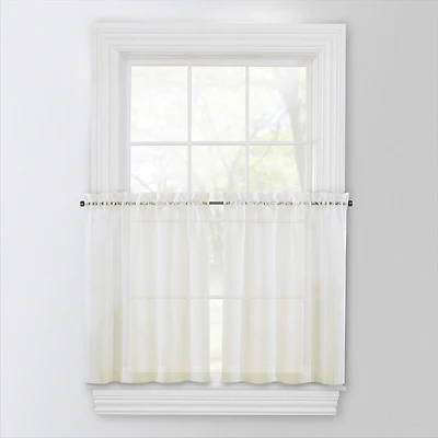Regal Home Voile Solid 2-pc. Rod Pocket Window Tier