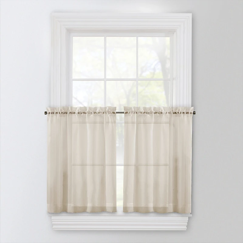 Regal Home Voile Solid 2-pc. Rod Pocket Window Tier
