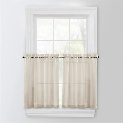 Regal Home Voile Solid 2-pc. Rod Pocket Window Tier