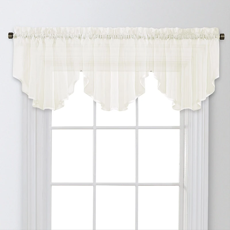 Regal Home Voile Solid Rod Pocket Ascot Valance