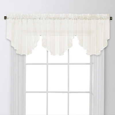 Regal Home Voile Solid Rod Pocket Ascot Valance
