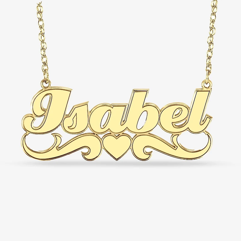 Personalized 14K Gold Over Sterling Silver Name Necklace