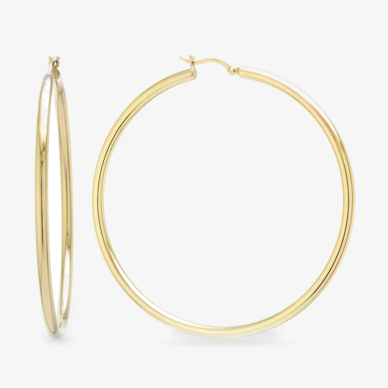 Womens 14K Gold Over Silver Sterling Silver 65mm Hoop Earrings