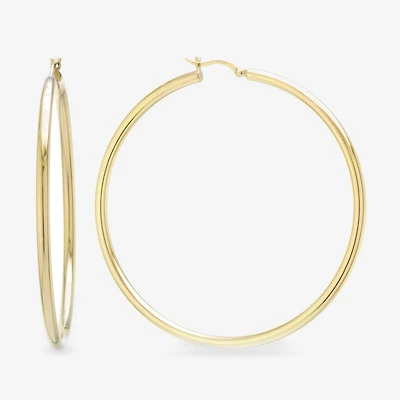 Womens 14K Gold Over Silver Sterling Silver 65mm Hoop Earrings