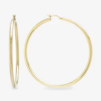 Womens 14K Gold Over Silver Sterling Silver 65mm Hoop Earrings