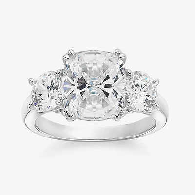 DiamonArt® Womens 5 3/4 CT. T.W. White Cubic Zirconia Sterling Silver 3-Stone Engagement Ring