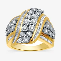 Womens 1 CT. T.W. Natural White Diamond  Cocktail Ring Sterling Silver or 14K Gold Over