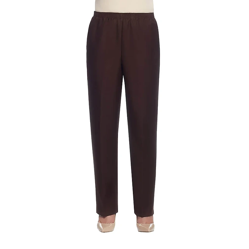 Alfred Dunner Classics Womens Straight Mid Rise Pull-On Pant