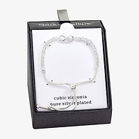Sparkle Allure Womens Cubic Zirconia Pure Silver Over Brass Infinity 6 3/4 Inch Tennis Bracelet