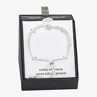 Sparkle Allure Elephant Womens Cubic Zirconia Bolo Bracelet