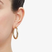 Made in Italy Womens 14K Gold 35mm Round Hoop Earrings