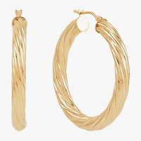Made in Italy Womens 14K Gold 35mm Round Hoop Earrings