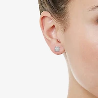 3/4 CT. T.W. Natural White Diamond Sterling Silver 6.4mm Stud Earrings