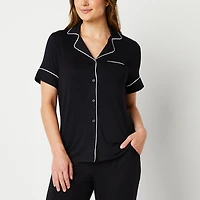 Liz Claiborne Cool and Calm Womens Short Sleeve Pajama Top