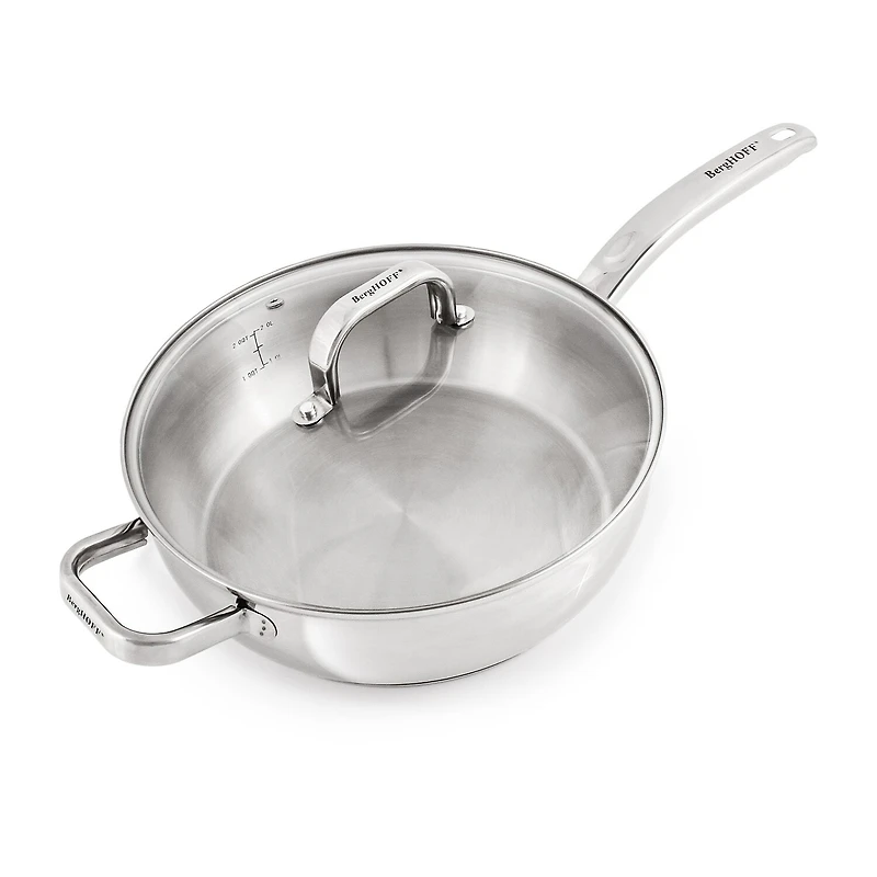 BergHOFF Belly Shape 18/10 Stainless Steel 9.5" Deep Skillet