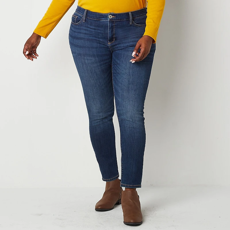 St. John's Bay Womens Plus Secretly Slender Skinny Jean