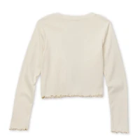 Disney Collection Little & Big Kid Girls Crew Neck Long Sleeve Regular Fit Wish Graphic T-Shirt