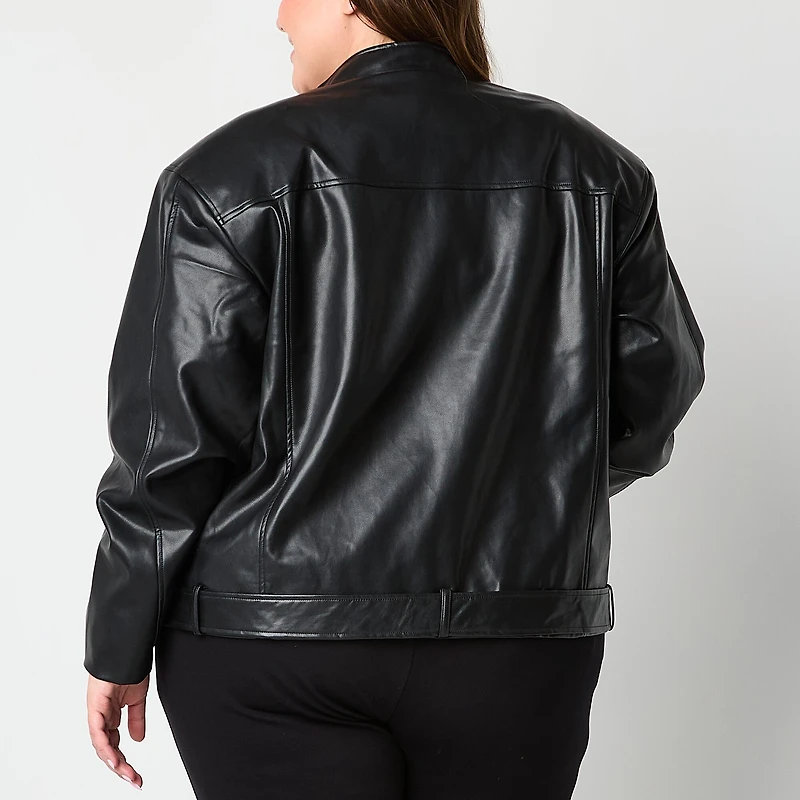 Worthington Womens Plus Midweight Motorcycle Jacket