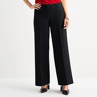 Liz Claiborne Audra Womens Wide Leg Mid Rise Trouser