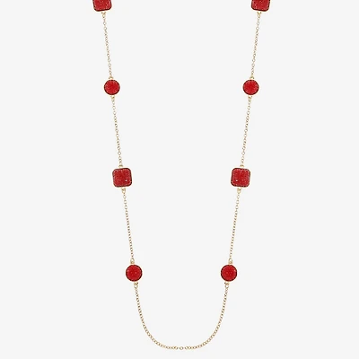 Mixit Gold Tone Womens 34 Inch Strand Necklace